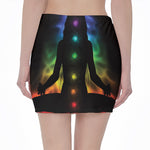 Seven Chakras Aura Print Pencil Mini Skirt