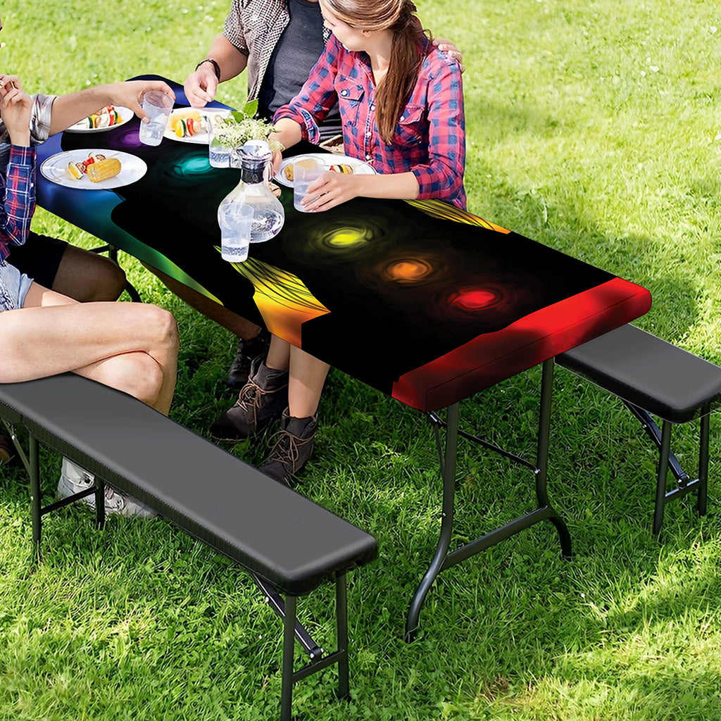 Seven Chakras Aura Print Picnic Table Cover