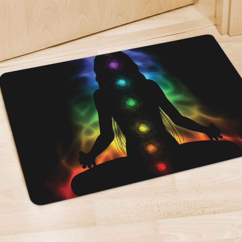 Seven Chakras Aura Print Polyester Doormat