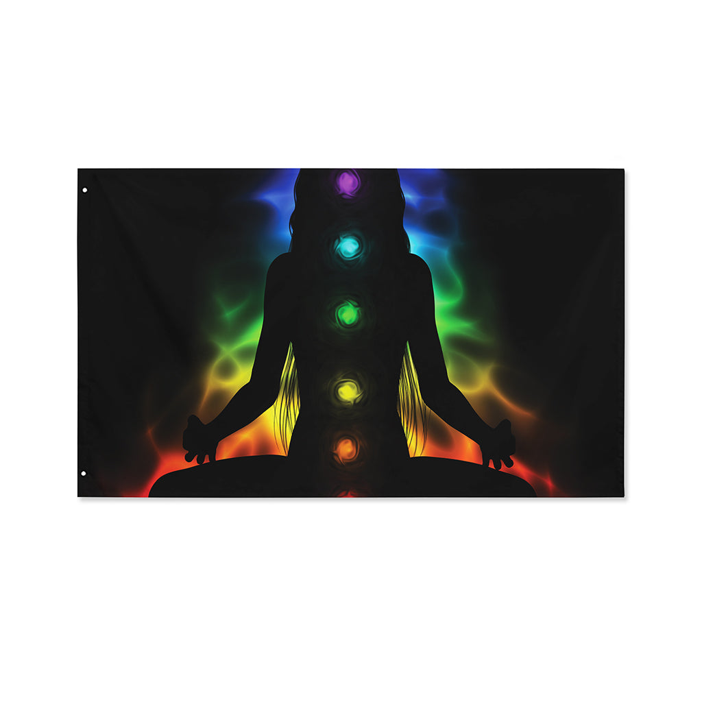 Seven Chakras Aura Print Polyester Flag