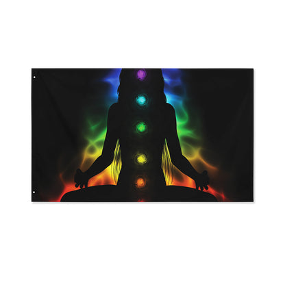 Seven Chakras Aura Print Polyester Flag