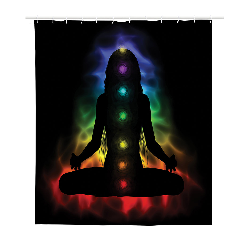 Seven Chakras Aura Print Polyester Shower Curtain