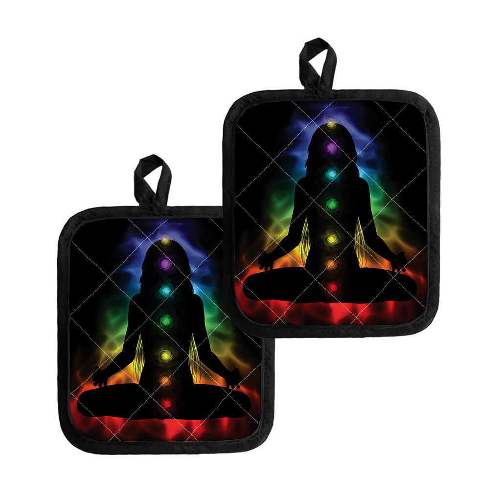 Seven Chakras Aura Print Pot Holders