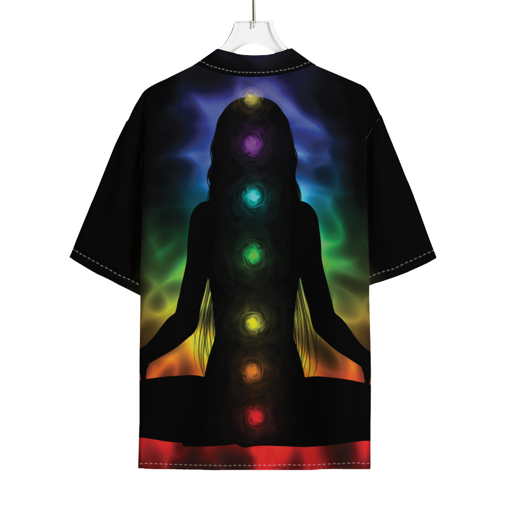 Seven Chakras Aura Print Rayon Hawaiian Shirt