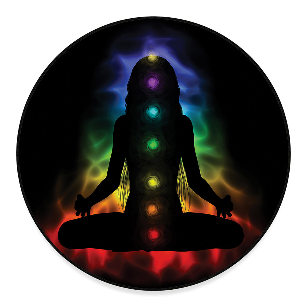 Seven Chakras Aura Print Round Floor Mat
