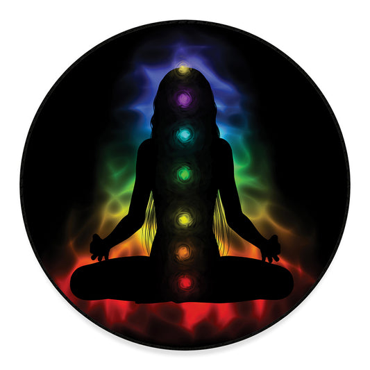 Seven Chakras Aura Print Round Floor Mat