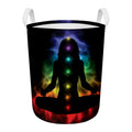 Seven Chakras Aura Print Round Laundry Basket