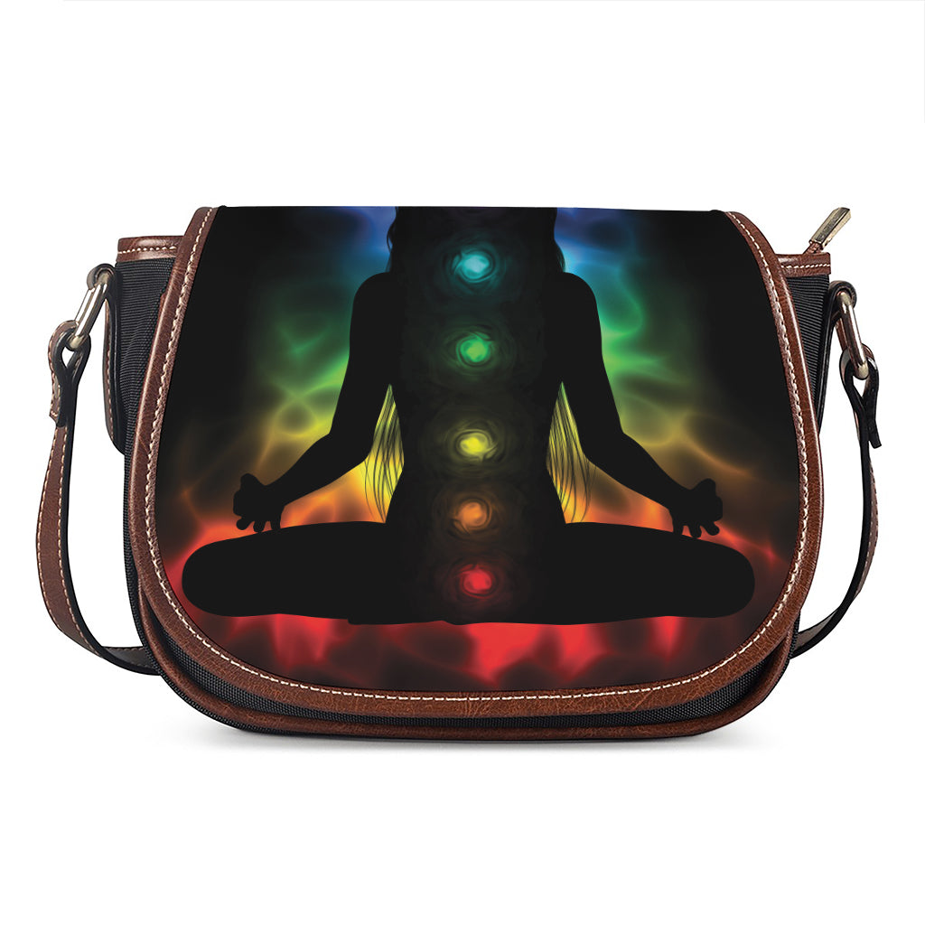 Seven Chakras Aura Print Saddle Bag