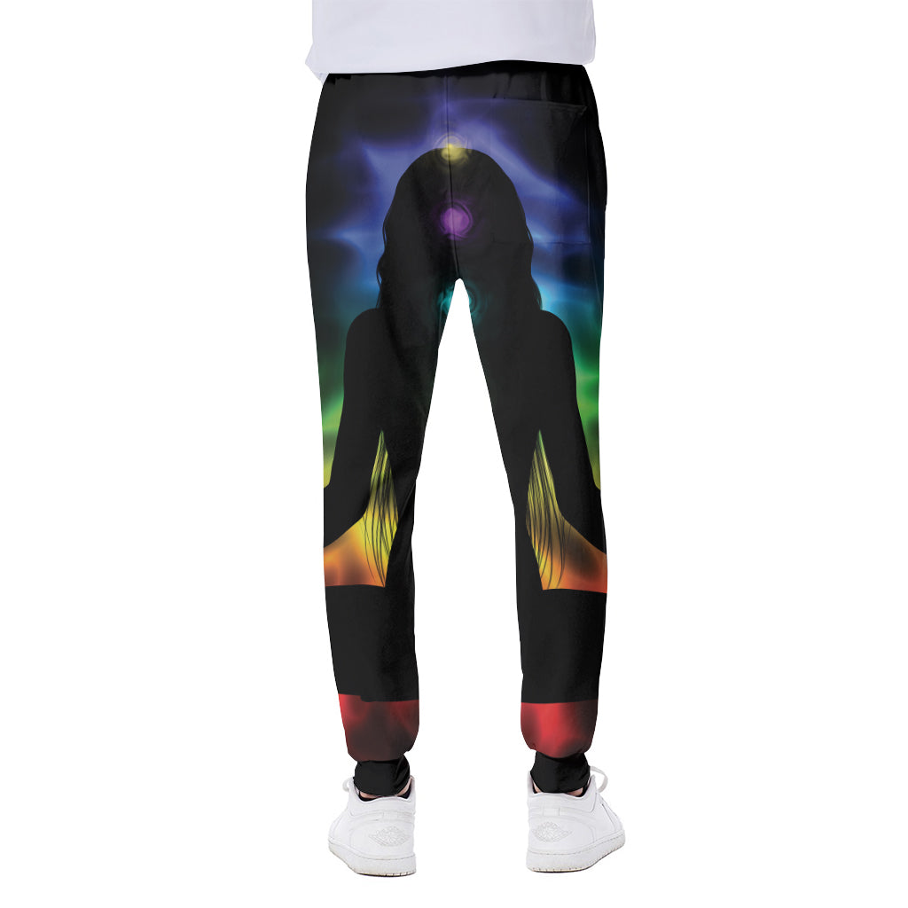 Seven Chakras Aura Print Scuba Joggers
