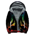 Seven Chakras Aura Print Sherpa Lined Zip Up Hoodie