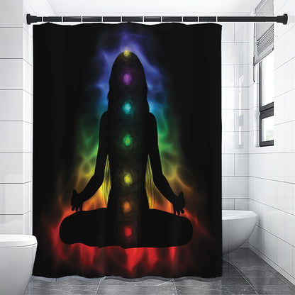 Seven Chakras Aura Print Shower Curtain