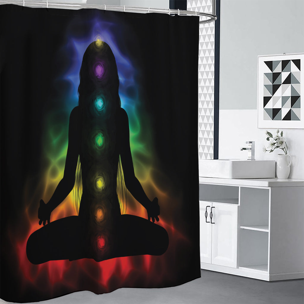 Seven Chakras Aura Print Shower Curtain