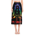 Seven Chakras Aura Print Side Slit Midi Skirt