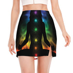 Seven Chakras Aura Print Side Slit Mini Skirt