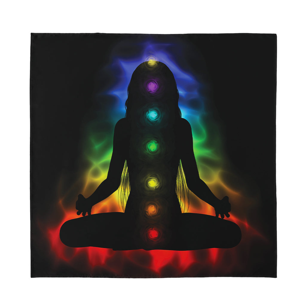Seven Chakras Aura Print Silk Bandana