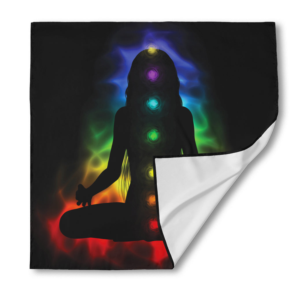 Seven Chakras Aura Print Silk Bandana