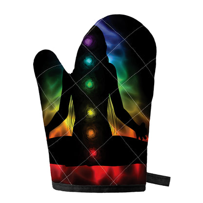 Seven Chakras Aura Print Single Oven Mitt