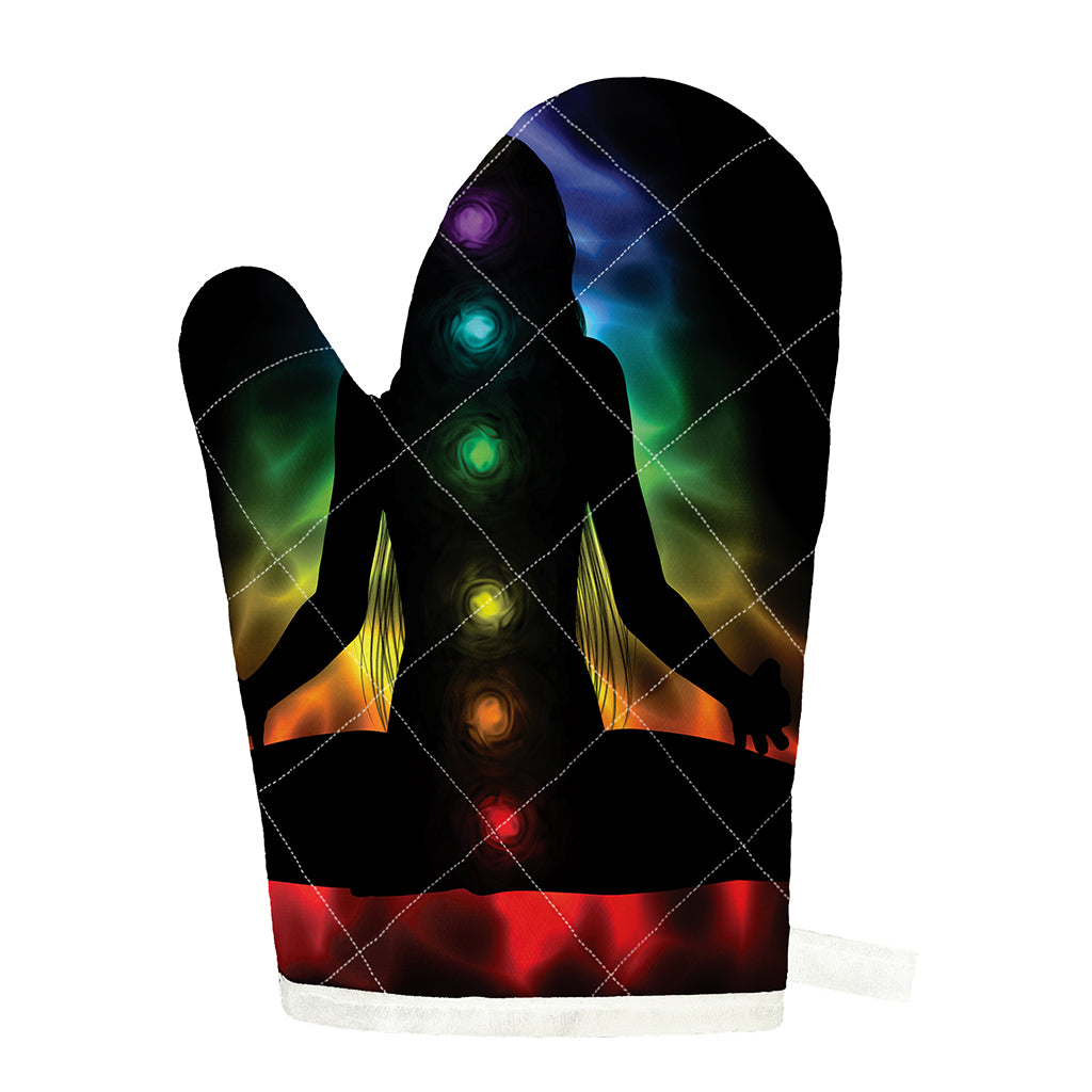 Seven Chakras Aura Print Single Oven Mitt