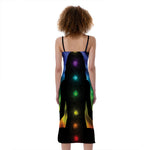 Seven Chakras Aura Print Slim Fit Midi Cami Dress