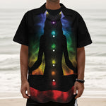 Seven Chakras Aura Print Textured Short Sleeve Shirt