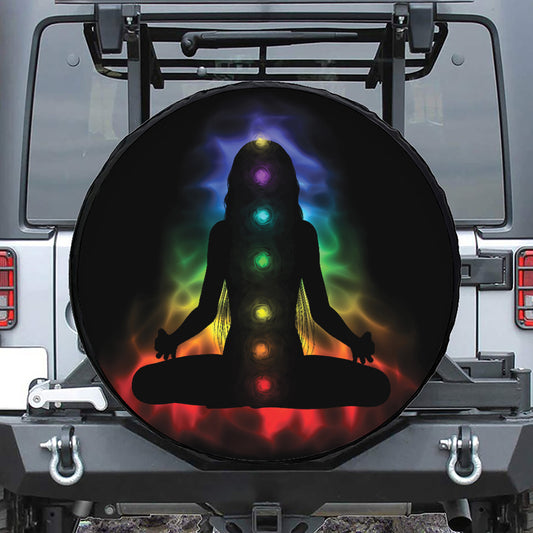 Seven Chakras Aura Print Tire Cover