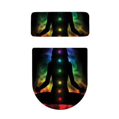 Seven Chakras Aura Print Toilet Lid And Tank Cover Set
