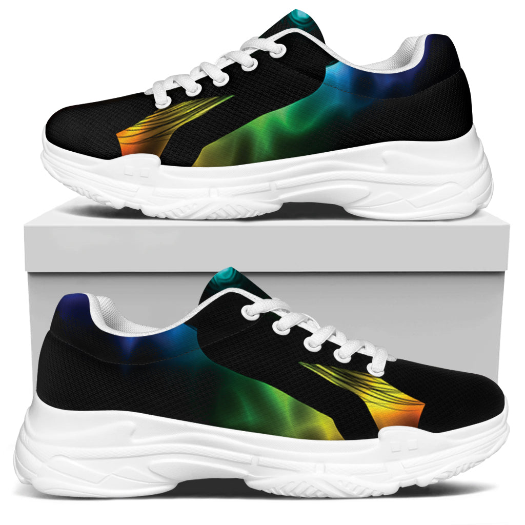Seven Chakras Aura Print White Chunky Shoes