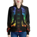 Seven Chakras Aura Print Women's Bomber Jacket