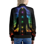 Seven Chakras Aura Print Women's Bomber Jacket