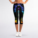 Seven Chakras Aura Print Women's Capri Leggings