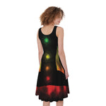 Seven Chakras Aura Print Women's Sleeveless Dress