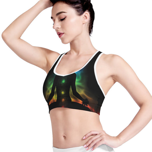 Seven Chakras Aura Print Women's Sports Bra