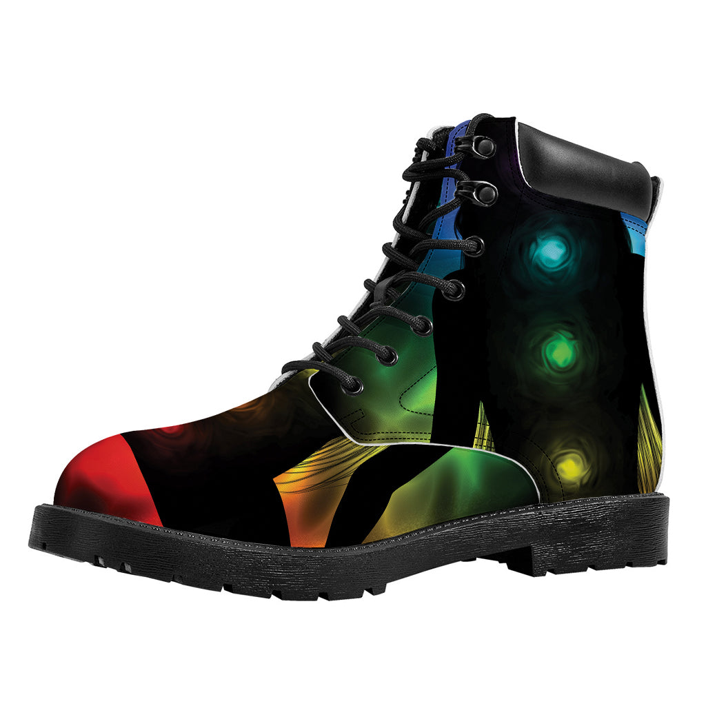 Seven Chakras Aura Print Work Boots