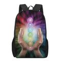 Seven Chakras Energy Print 17 Inch Backpack