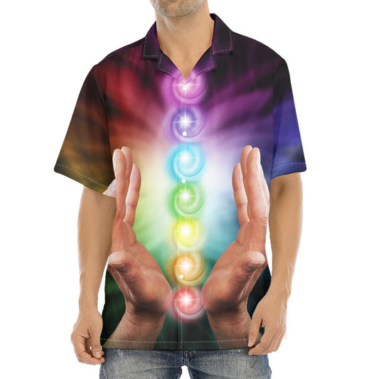 Seven Chakras Energy Print Aloha Shirt