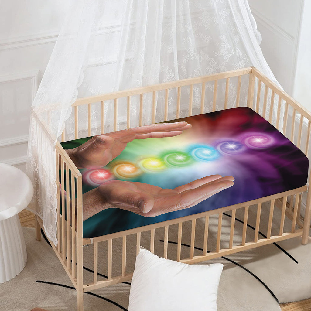 Seven Chakras Energy Print Baby Crib Sheet