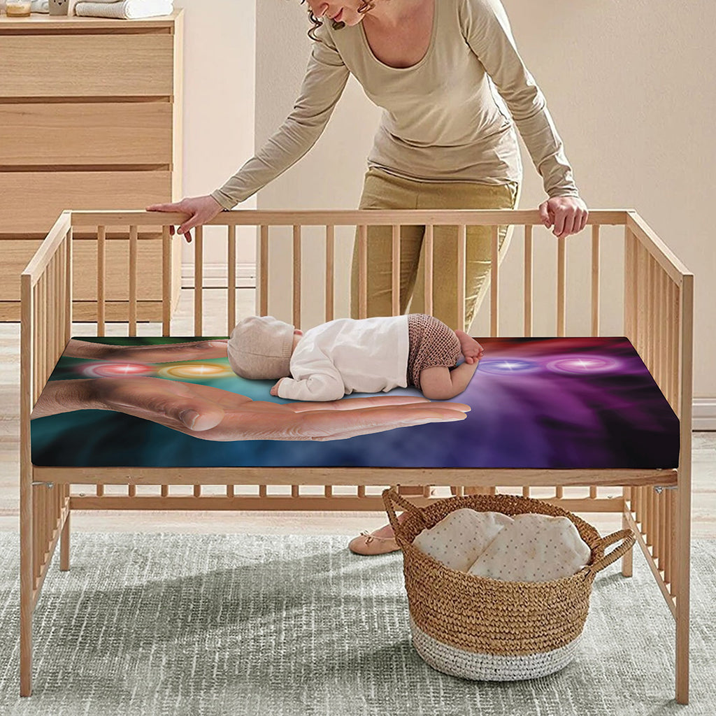 Seven Chakras Energy Print Baby Crib Sheet