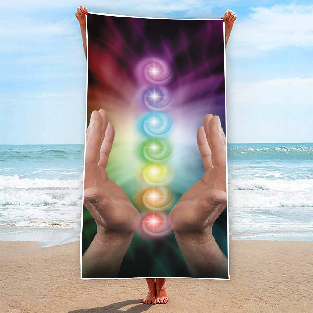 Seven Chakras Energy Print Beach Towel