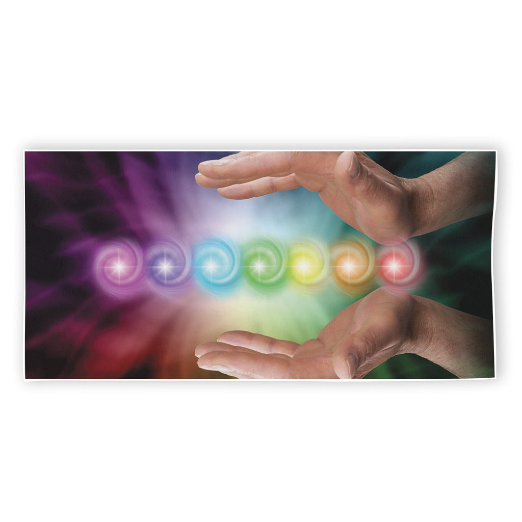 Seven Chakras Energy Print Beach Towel