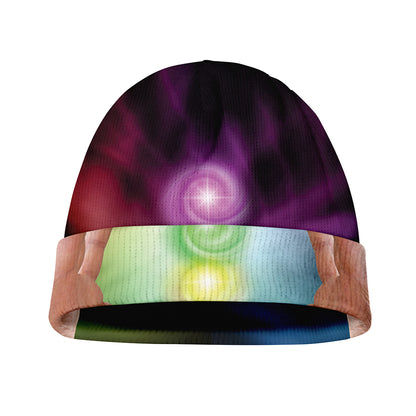 Seven Chakras Energy Print Beanie