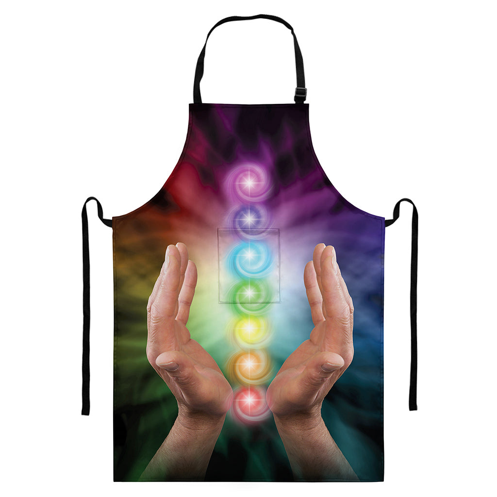 Seven Chakras Energy Print Bib Apron With Pocket
