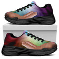 Seven Chakras Energy Print Black Chunky Shoes