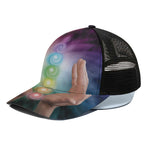 Seven Chakras Energy Print Black Mesh Trucker Cap