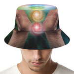 Seven Chakras Energy Print Bucket Hat