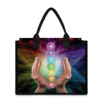 Seven Chakras Energy Print Canvas Tote Bag