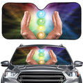 Seven Chakras Energy Print Car Windshield Sun Shade