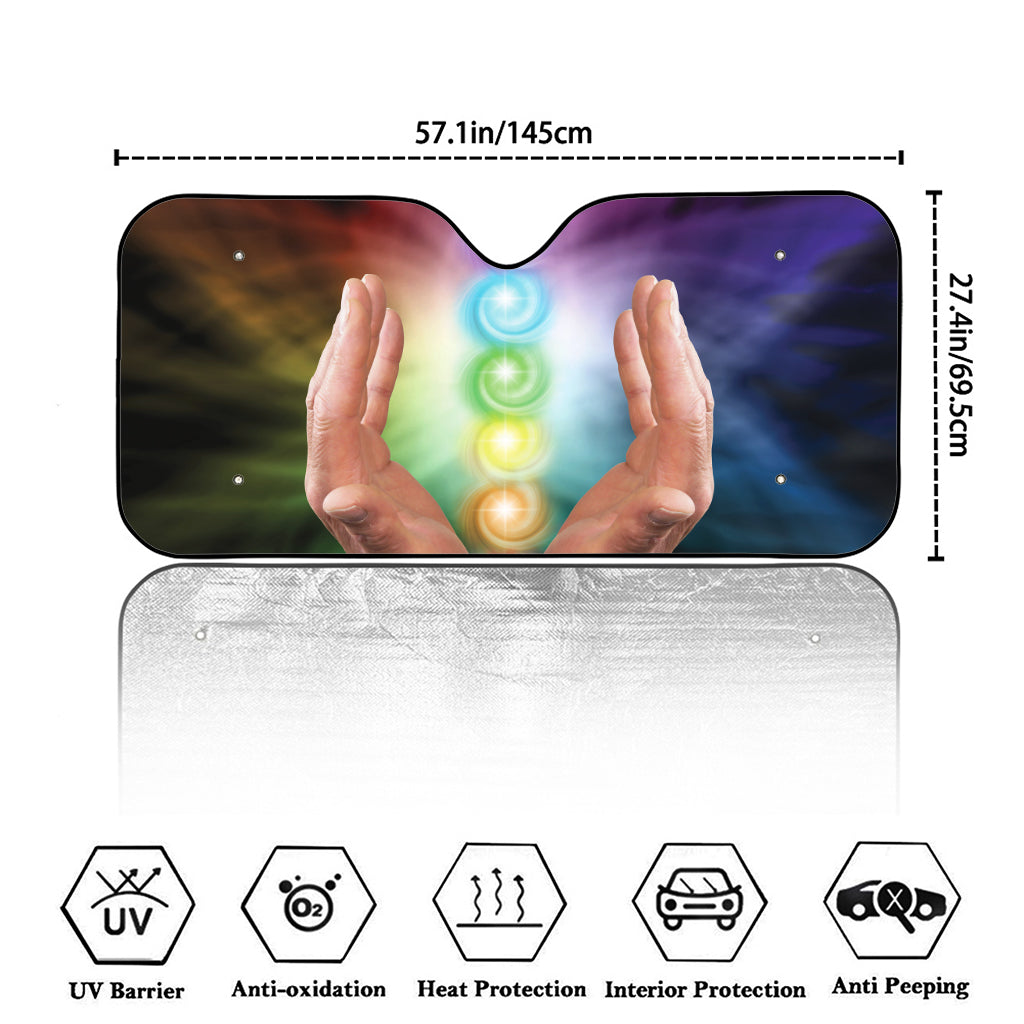 Seven Chakras Energy Print Car Windshield Sun Shade