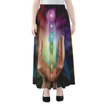 Seven Chakras Energy Print Chiffon Maxi Skirt