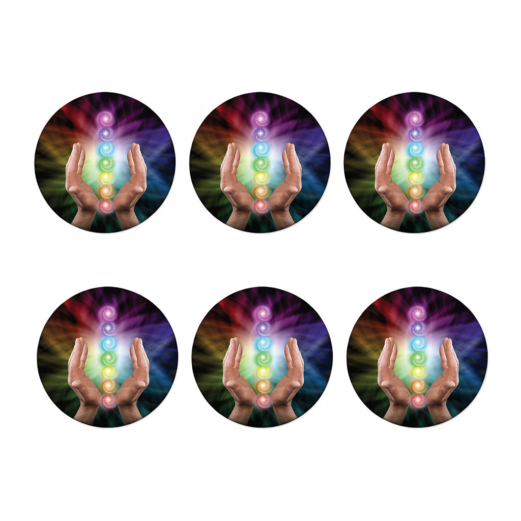 Seven Chakras Energy Print Coaster Set