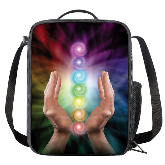 Seven Chakras Energy Print Crossbody Lunch Bag